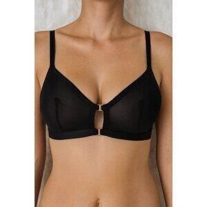 Auden size XS Smooth Unlined Wire-Free Racerback Bralette Black Sexy NEW